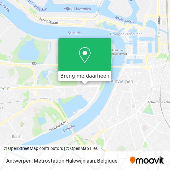 Antwerpen, Metrostation Halewijnlaan kaart