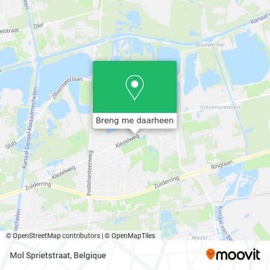 Mol Sprietstraat kaart