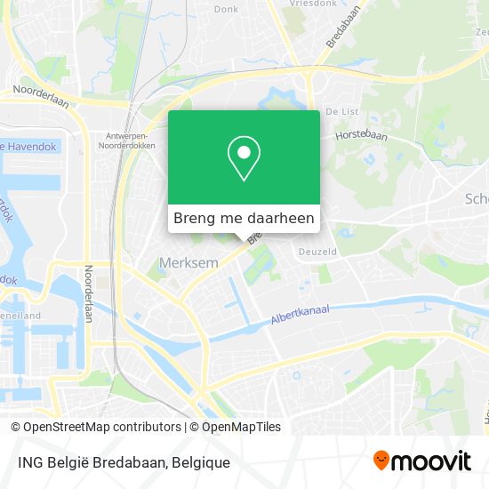 ING België Bredabaan kaart