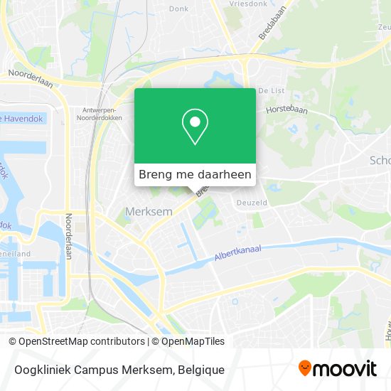 Oogkliniek Campus Merksem kaart