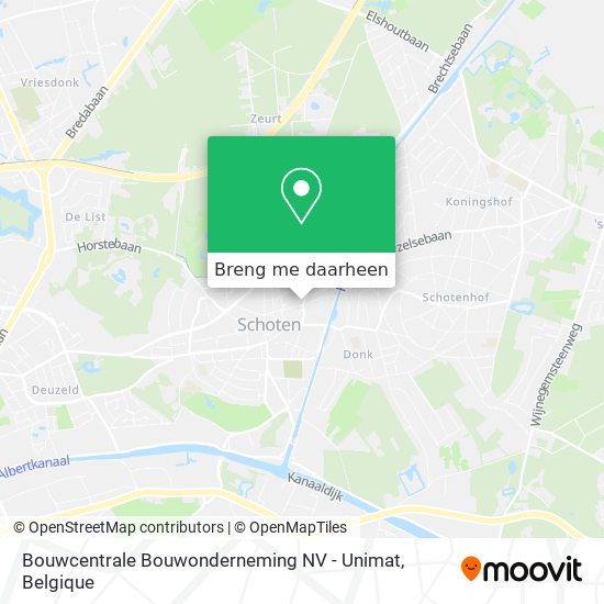 Bouwcentrale Bouwonderneming NV - Unimat kaart