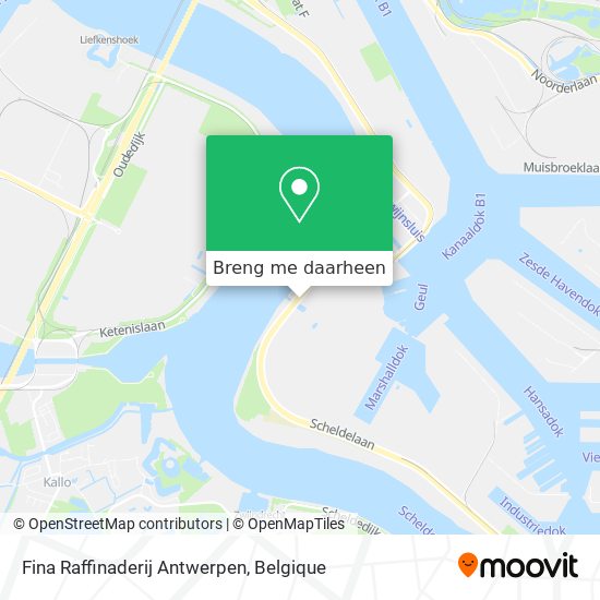 Fina Raffinaderij Antwerpen kaart