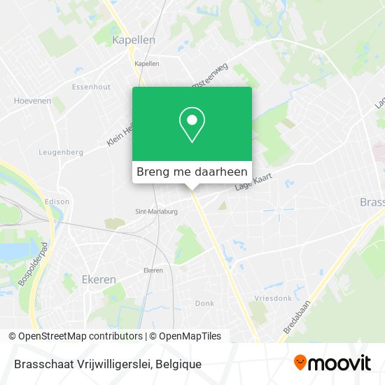 Brasschaat Vrijwilligerslei kaart