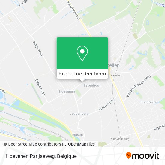 Hoevenen Parijseweg kaart