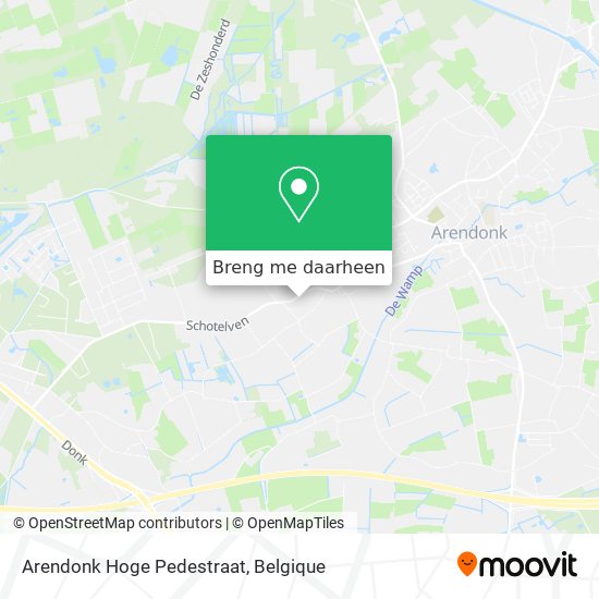 Arendonk Hoge Pedestraat kaart