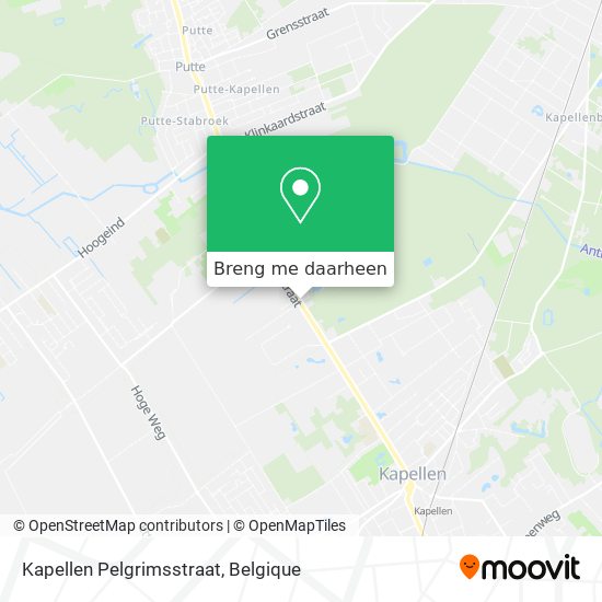 Kapellen Pelgrimsstraat kaart