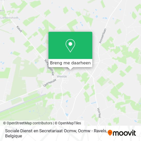 Sociale Dienst en Secretariaat Ocmw, Ocmw - Ravels kaart