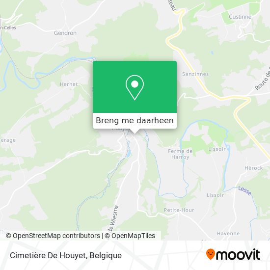 Cimetière De Houyet kaart