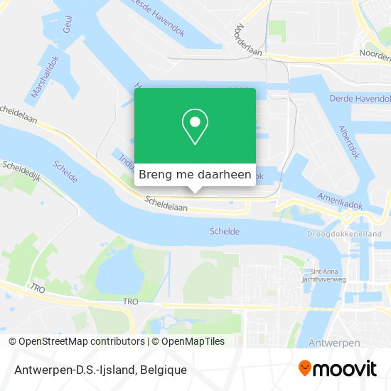 Antwerpen-D.S.-Ijsland kaart