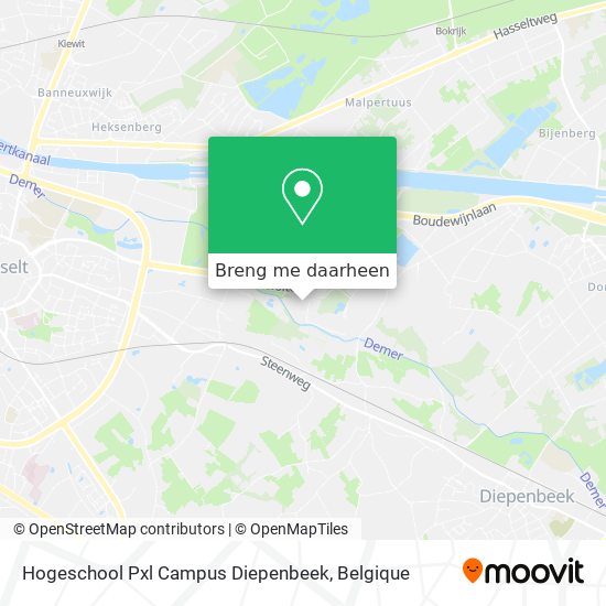 Hogeschool Pxl Campus Diepenbeek kaart