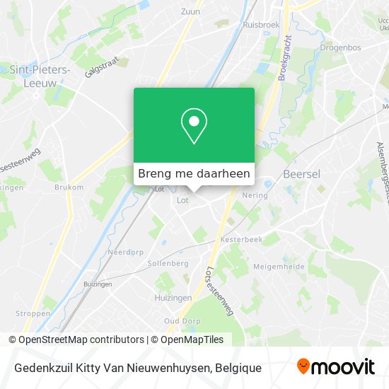 Gedenkzuil Kitty Van Nieuwenhuysen kaart