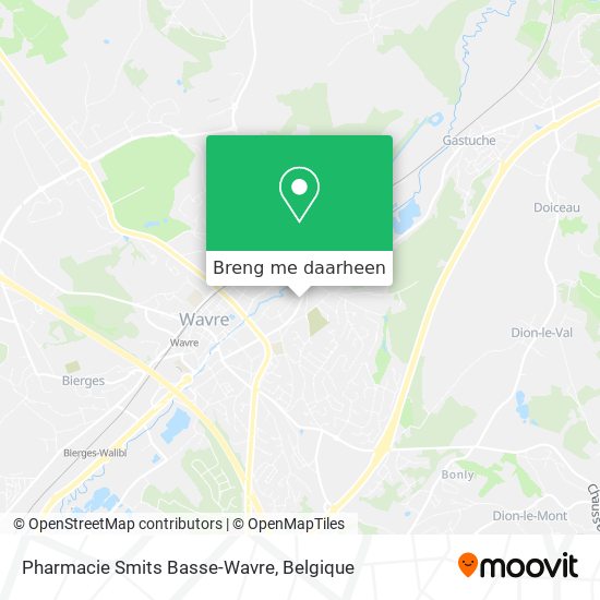 Pharmacie Smits Basse-Wavre kaart