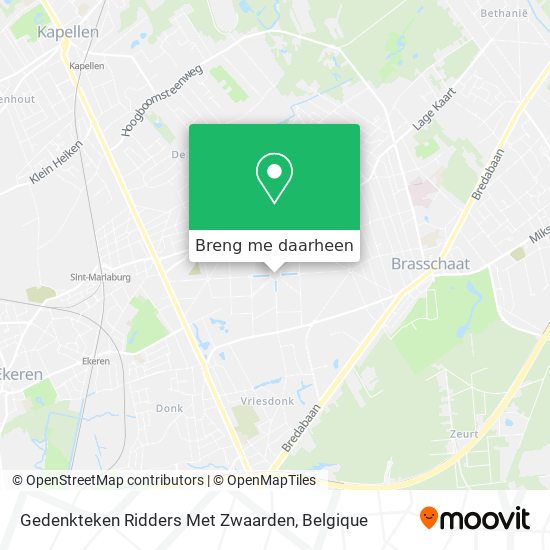 Gedenkteken Ridders Met Zwaarden kaart