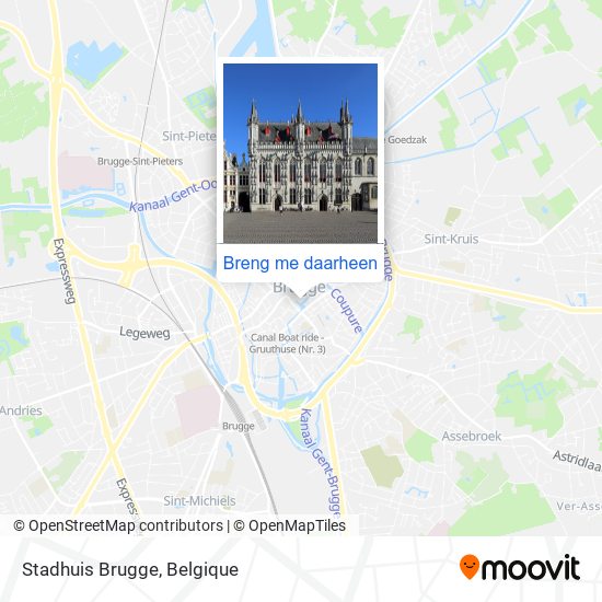 Stadhuis Brugge kaart