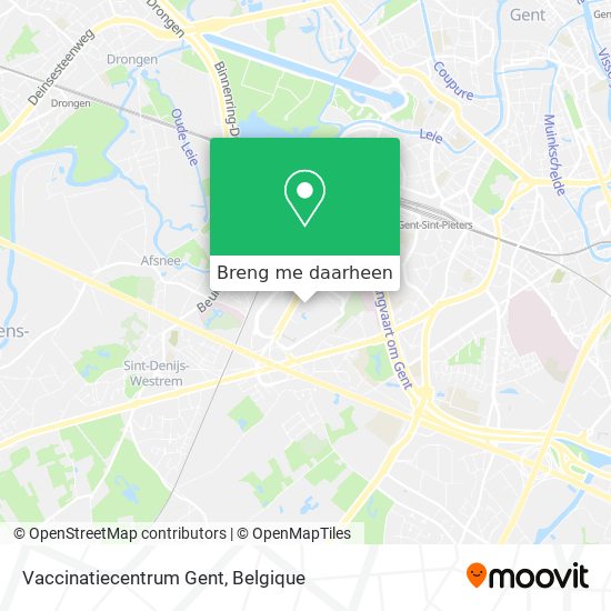 Vaccinatiecentrum Gent kaart
