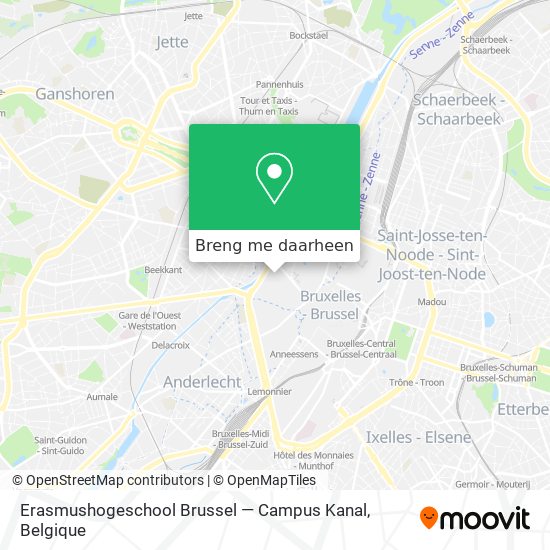 Erasmushogeschool Brussel — Campus Kanal kaart