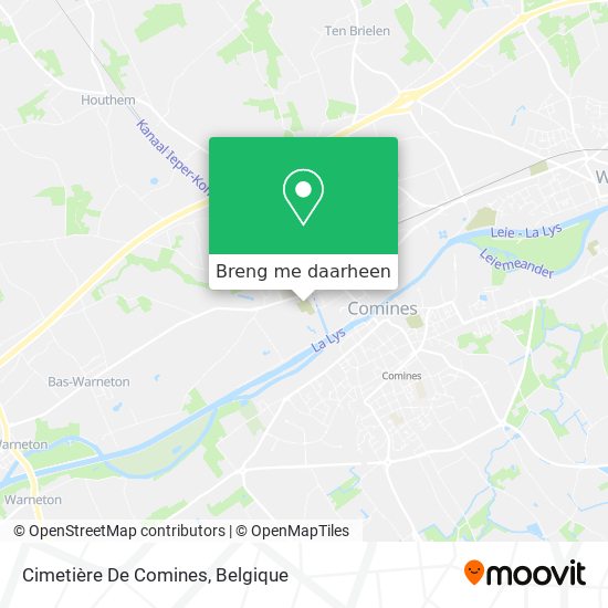 Cimetière De Comines kaart