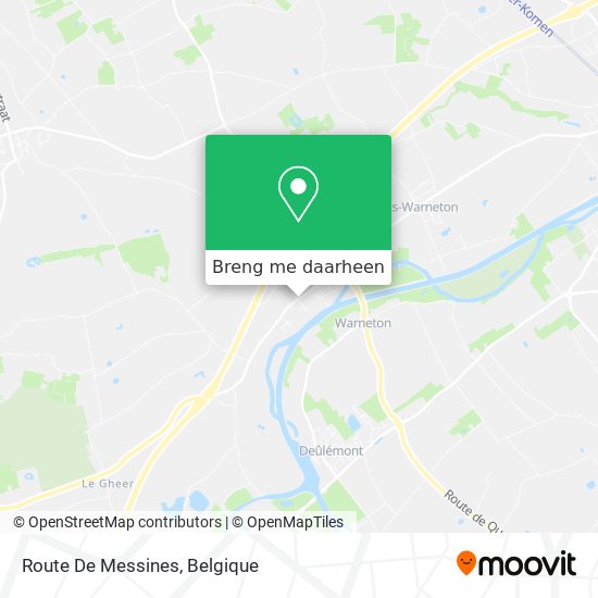 Route De Messines kaart