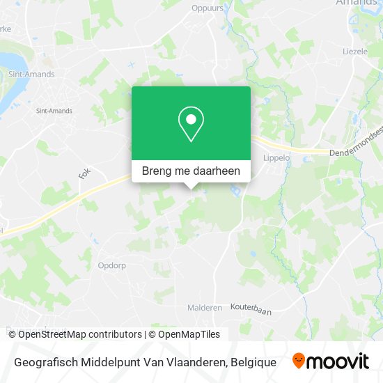 Geografisch Middelpunt Van Vlaanderen kaart
