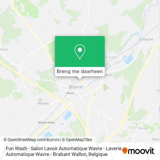 Fun Wash - Salon Lavoir Automatique Wavre - Laverie Automatique Wavre - Brabant Wallon kaart