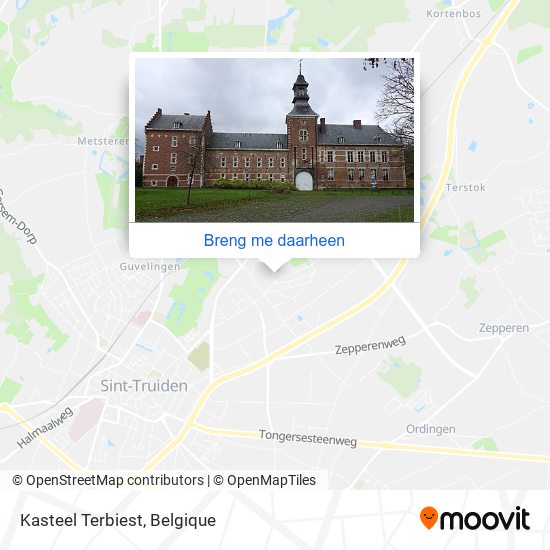 Kasteel Terbiest kaart