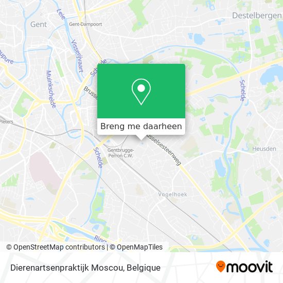 Dierenartsenpraktijk Moscou kaart