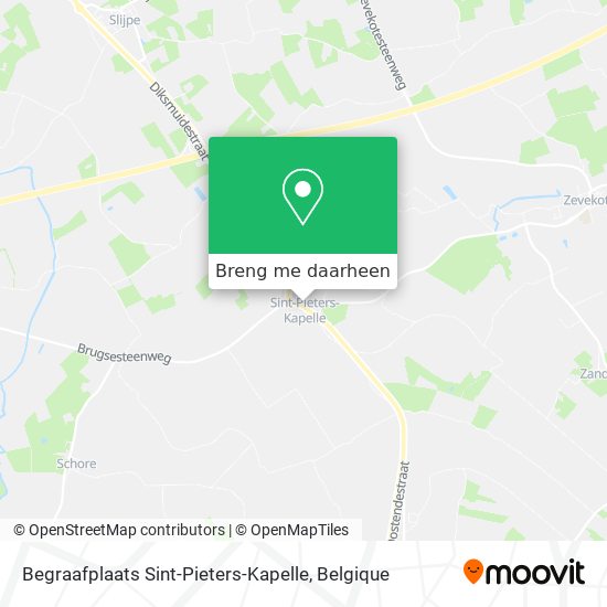 Begraafplaats Sint-Pieters-Kapelle kaart