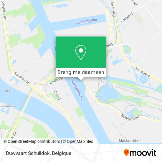 Duwvaart Schuildok kaart