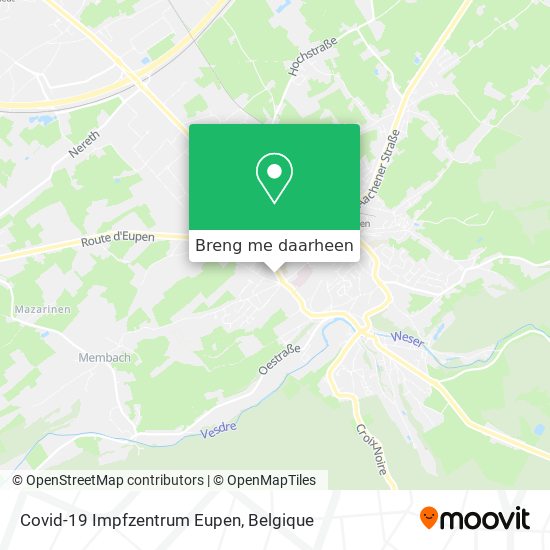 Covid-19 Impfzentrum Eupen kaart