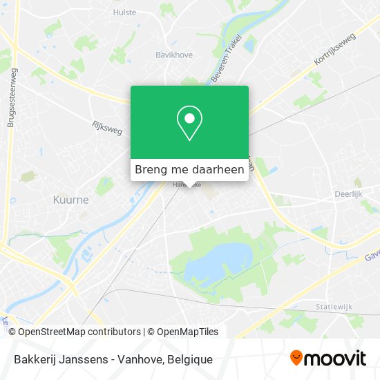 Bakkerij Janssens - Vanhove kaart