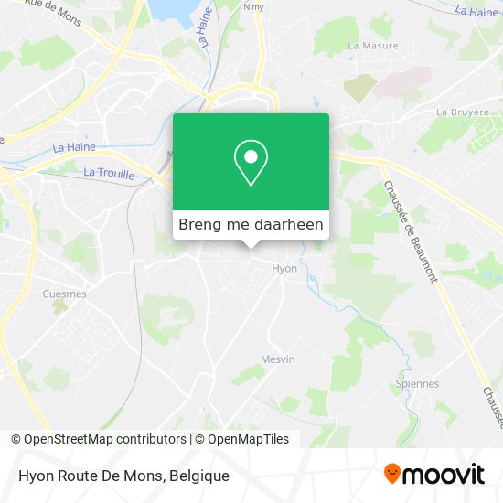 Hyon Route De Mons kaart