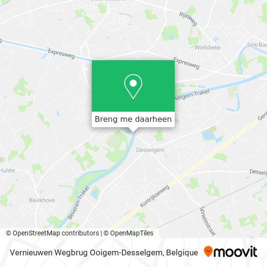 Vernieuwen Wegbrug Ooigem-Desselgem kaart