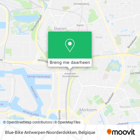 Blue-Bike Antwerpen-Noorderdokken kaart