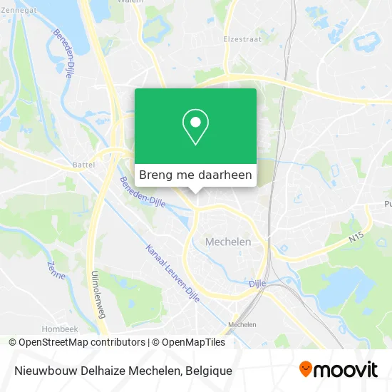 Nieuwbouw Delhaize Mechelen kaart