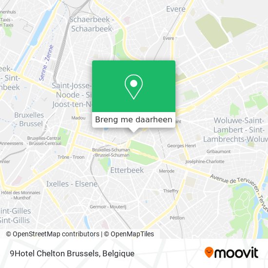 9Hotel Chelton Brussels kaart