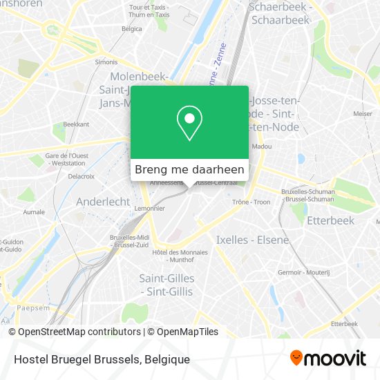 Hostel Bruegel Brussels kaart