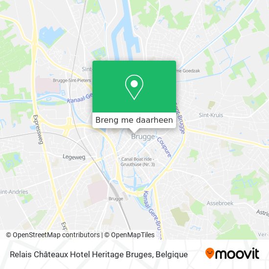 Relais Châteaux Hotel Heritage Bruges kaart