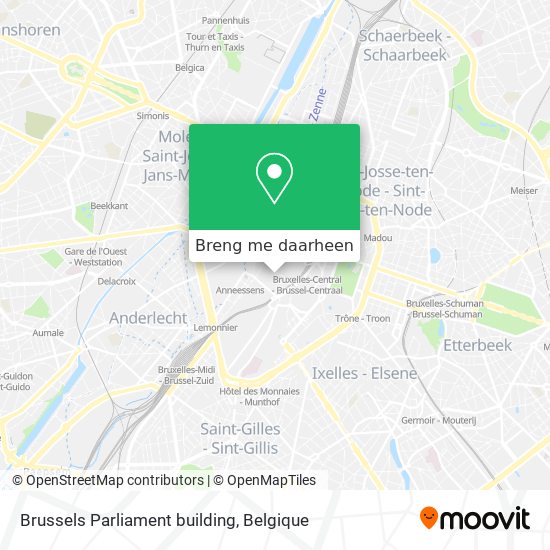 Brussels Parliament building kaart