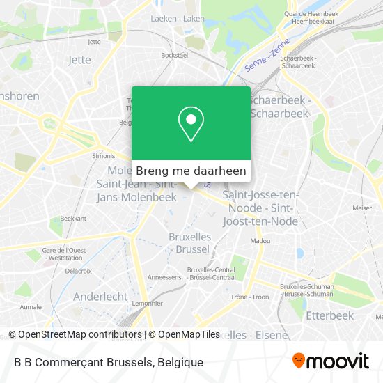B B Commerçant Brussels kaart