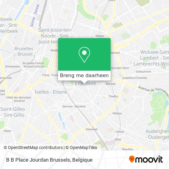 B B Place Jourdan Brussels kaart