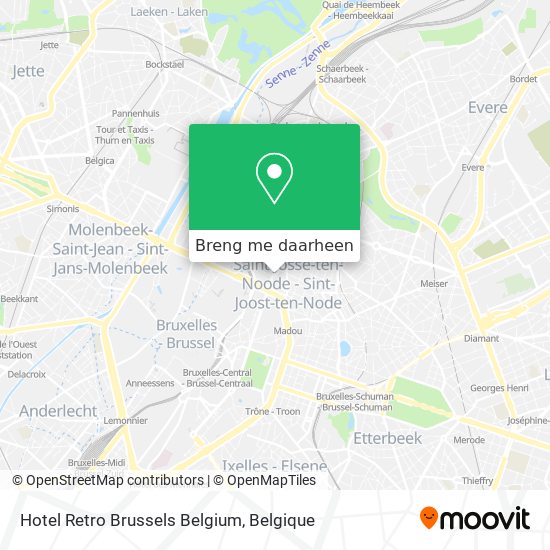 Hotel Retro Brussels Belgium kaart
