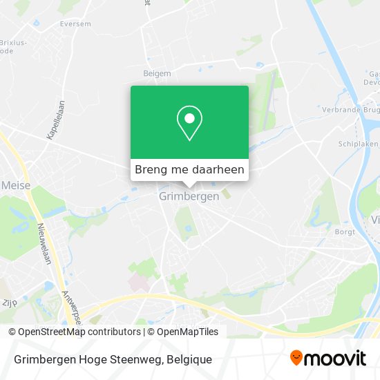 Grimbergen Hoge Steenweg kaart