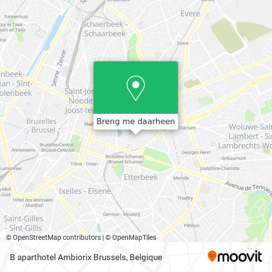B aparthotel Ambiorix Brussels kaart