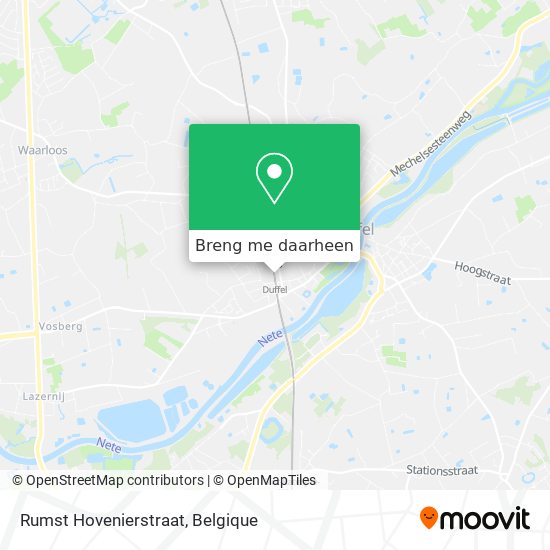 Rumst Hovenierstraat kaart