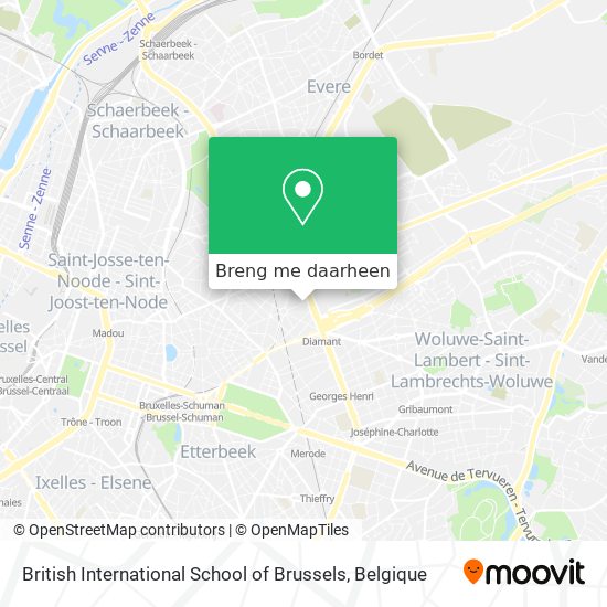 British International School of Brussels kaart