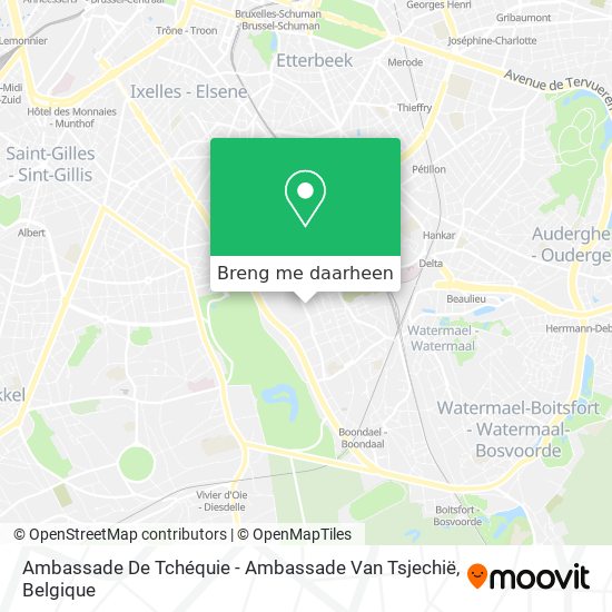 Ambassade De Tchéquie - Ambassade Van Tsjechië kaart