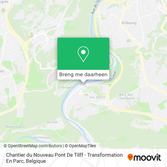 Chantier du Nouveau Pont De Tilff - Transformation En Parc kaart