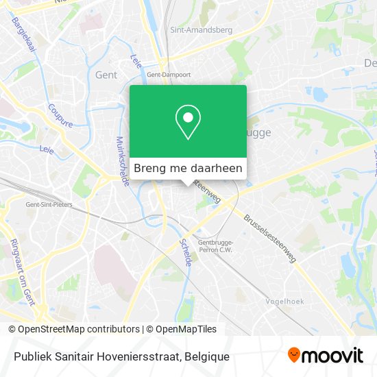 Publiek Sanitair Hoveniersstraat kaart