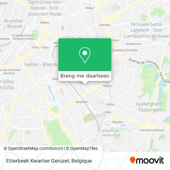 Etterbeek Kwartier Geruzet kaart