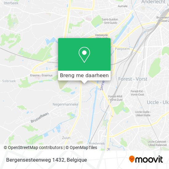 Bergensesteenweg 1432 kaart